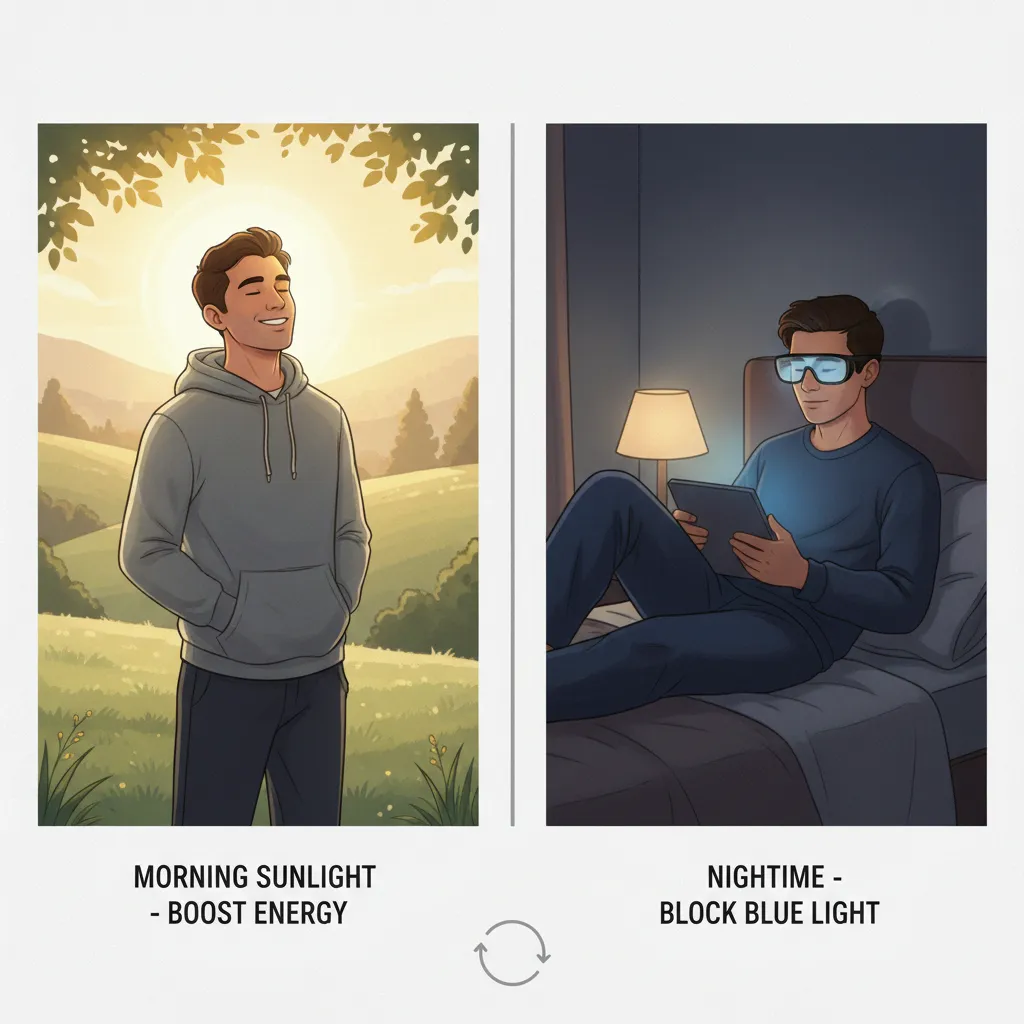 Circadian rhythm light management illustration