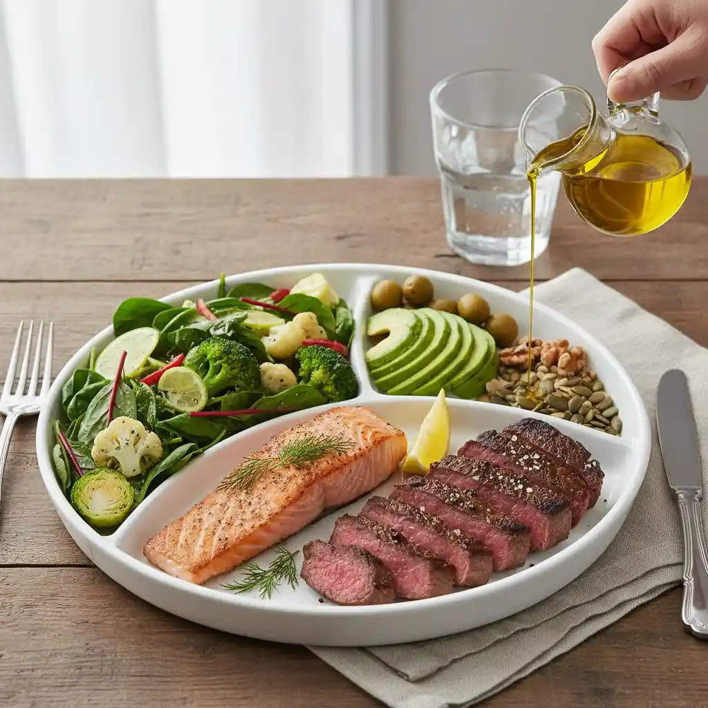 Low carb meal plate composition for diabetes management