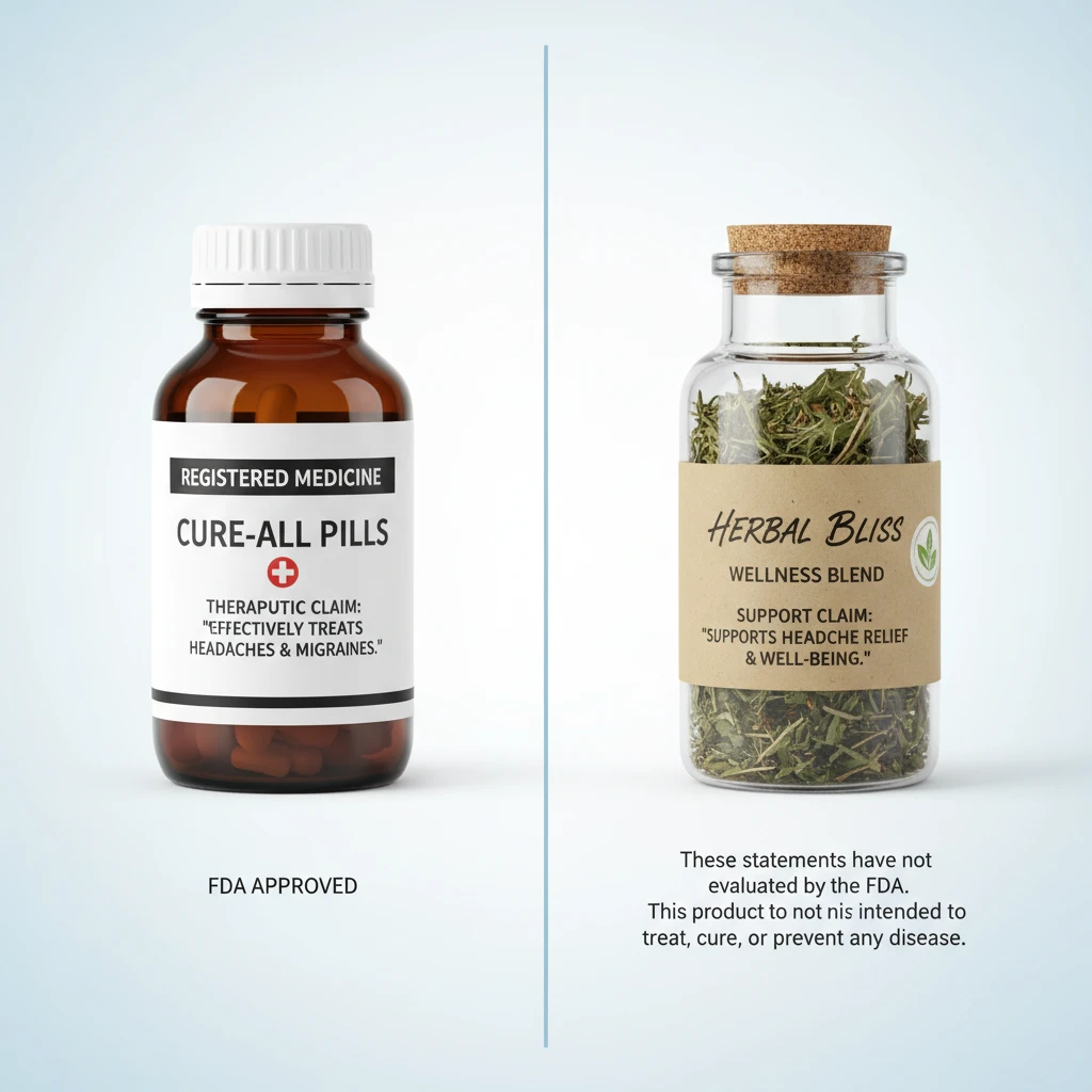 Comparison of Medicine vs Dietary Supplement Labeling