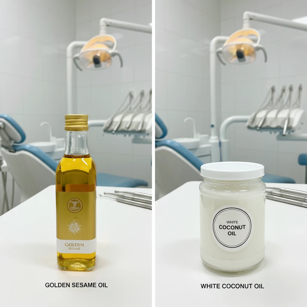 Sesame oil and coconut oil for oral health