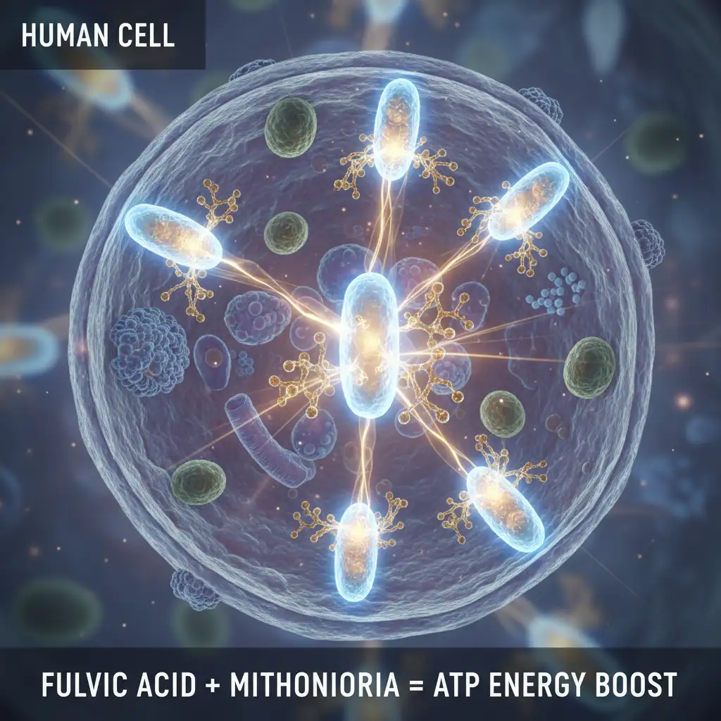 Mitochondrial ATP synthesis enhanced by fulvic acid