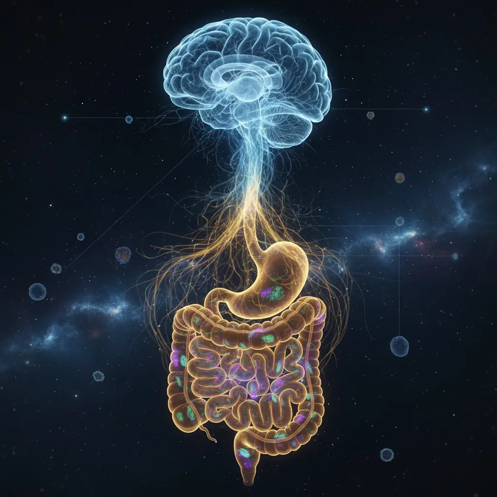 Illustration of the gut-brain connection and neural pathways