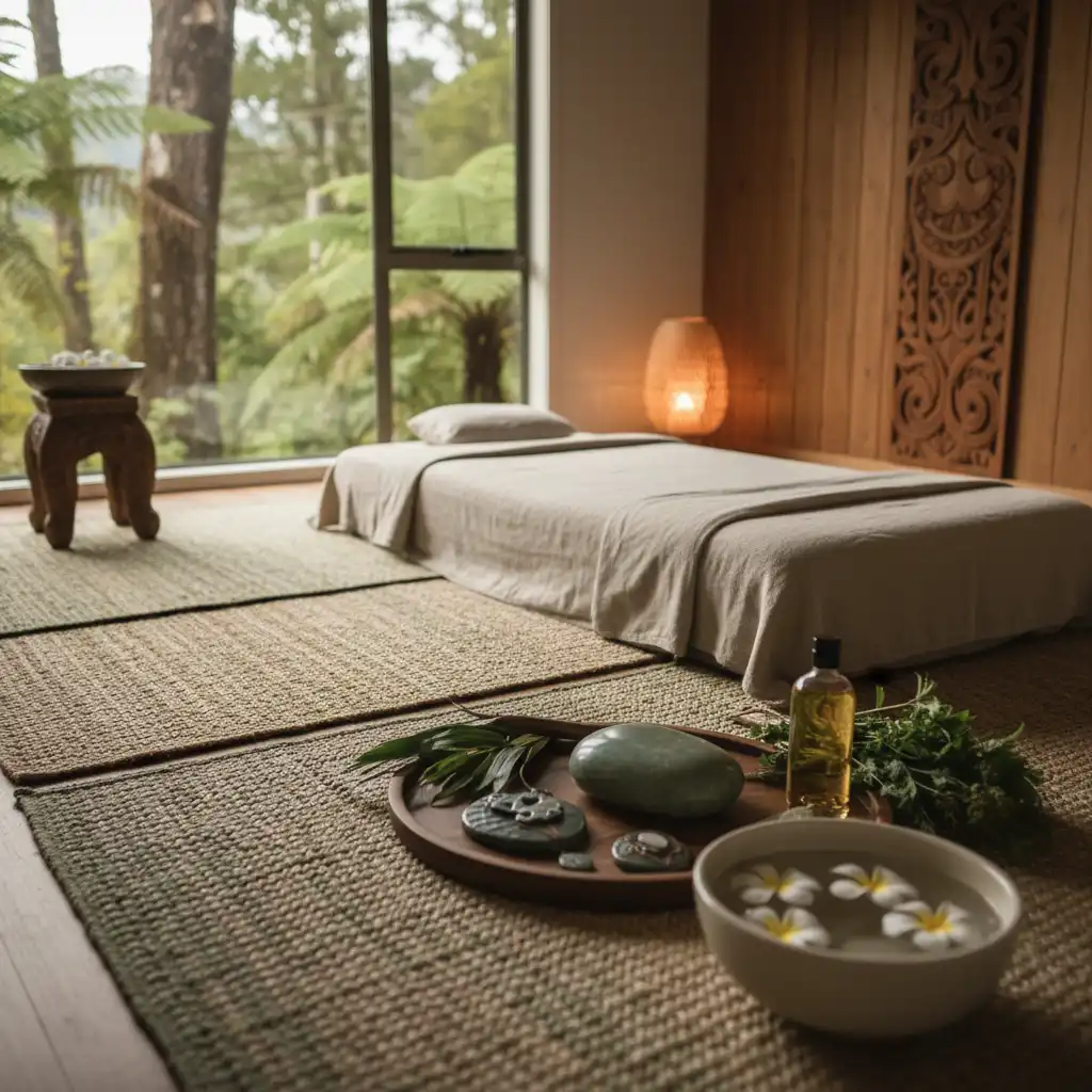 Traditional Māori healing space setup