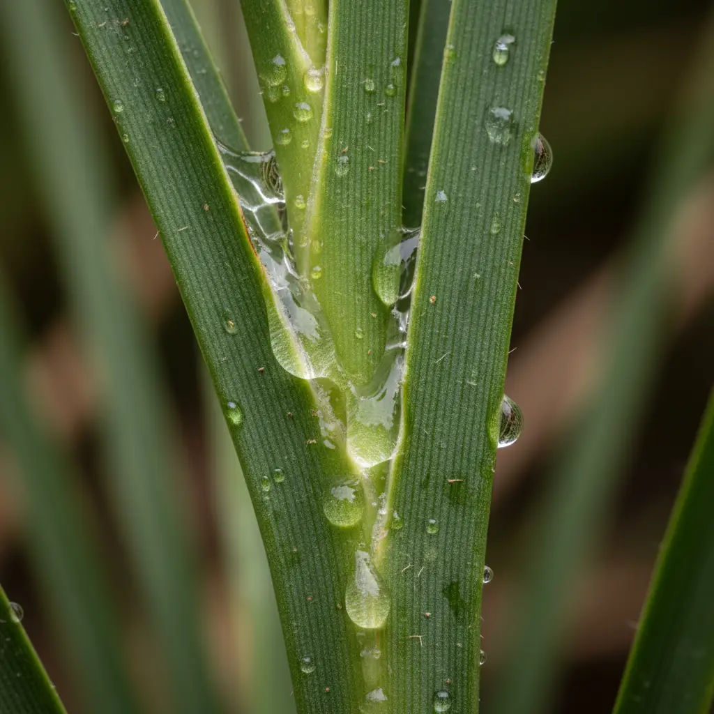 Harakeke flax gel at the base of the leaf