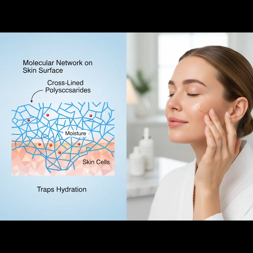 Diagram of polysaccharide network on skin