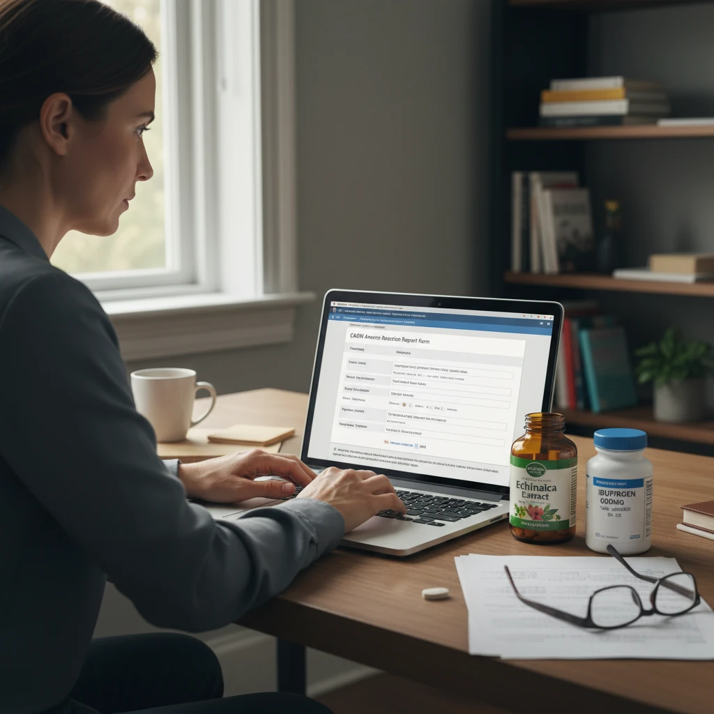 Person submitting a CARM report online for herbal side effects