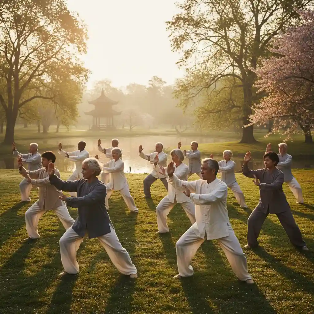 Seniors practicing Tai Chi for arthritis relief