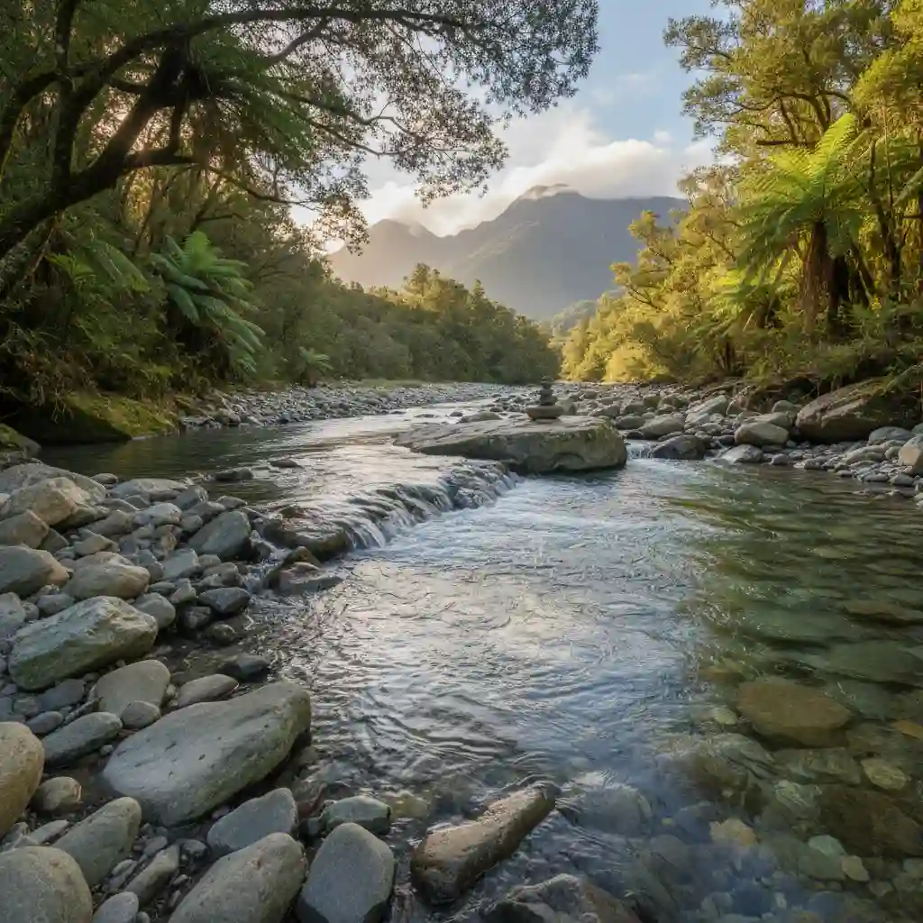 New Zealand river for spiritual cleansing