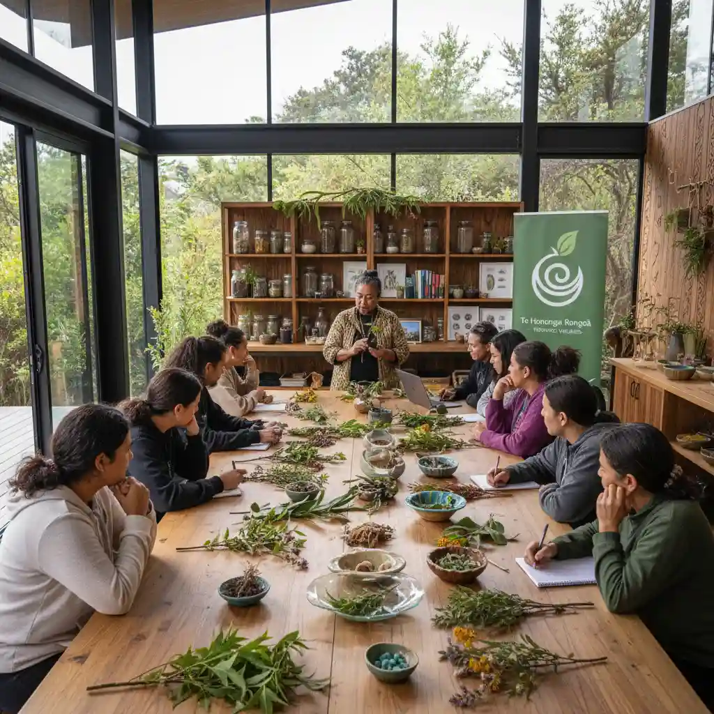 Contemporary Rongoā workshop demonstrating the modern revitalization of traditional healing