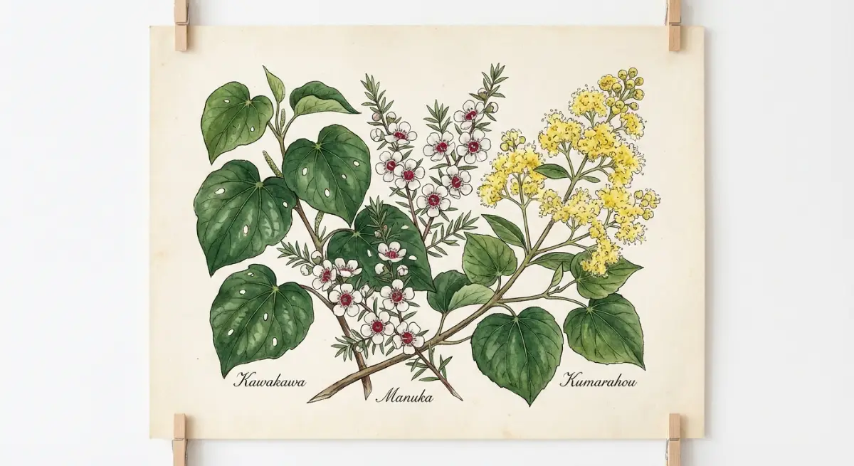 NZ Native Medicinal Plants: Kawakawa, Manuka, Kumarahou
