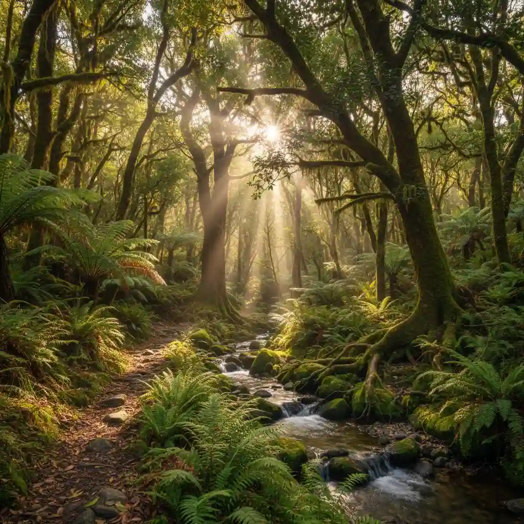 New Zealand native forest landscape