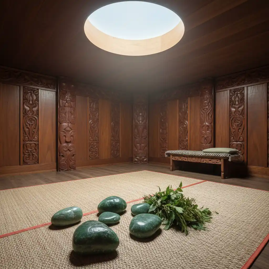 Traditional Māori healing environment for mirimiri and romiromi sessions