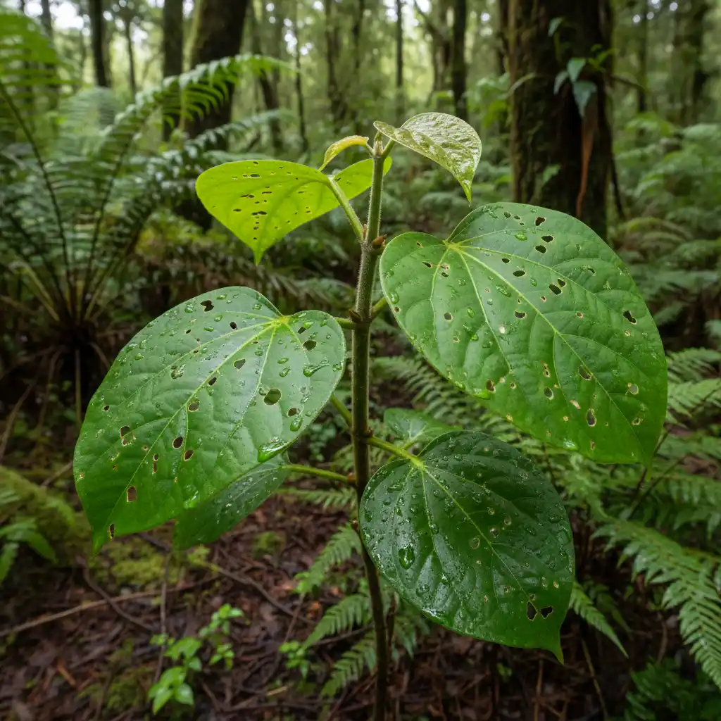 Kawakawa plant identification in New Zealand forest