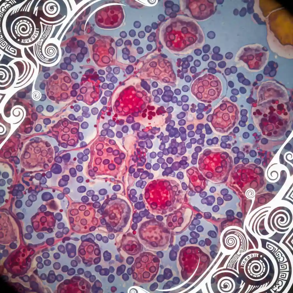 Microscopic view of inflamed cells representing chronic inflammation