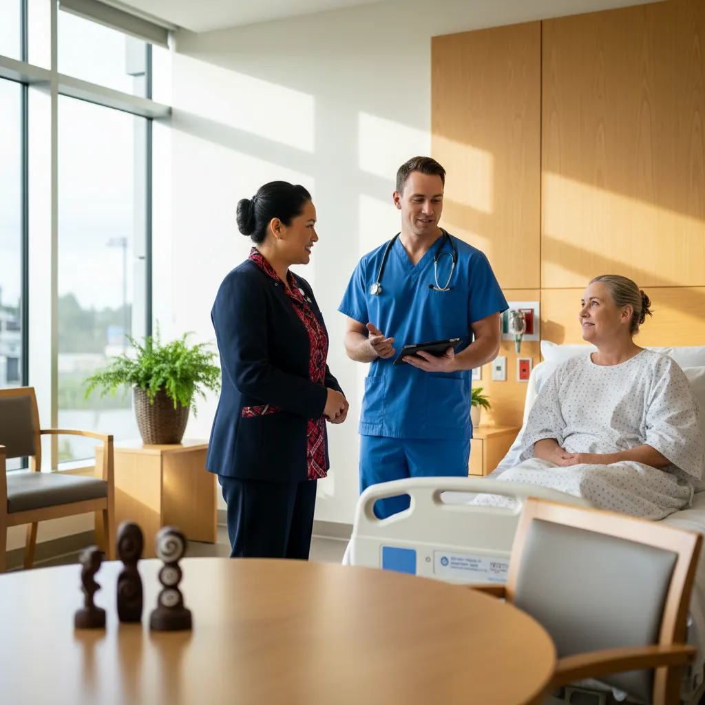 Māori liaison officer facilitating communication between clinical staff and patients
