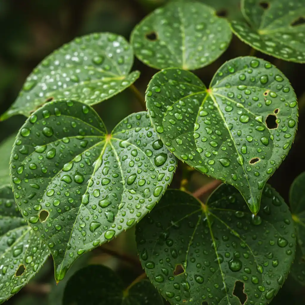 Kawakawa leaves used in Maori herbal medicine for stress relief