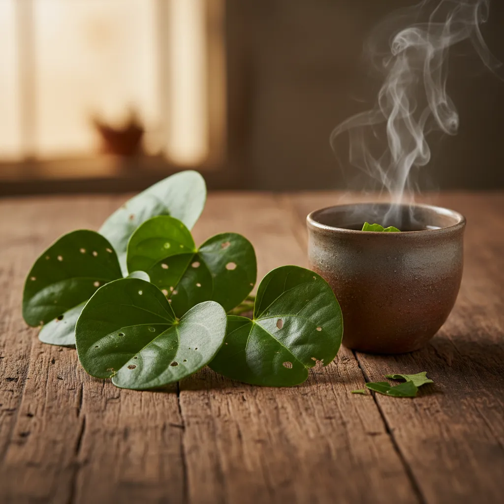 Fresh Kawakawa leaves for Rongoā Māori sleep tea