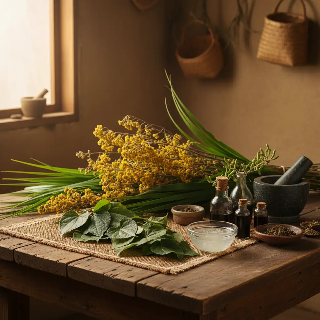 Traditional Rongoā Māori medicinal plants: Kawakawa, Harakeke, Kūmarahou