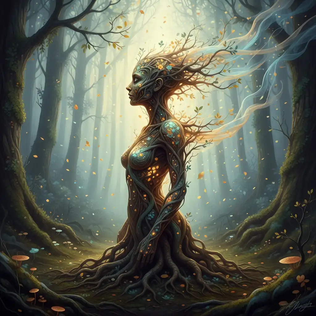 Conceptual image of the reciprocal healing loop between humans and nature
