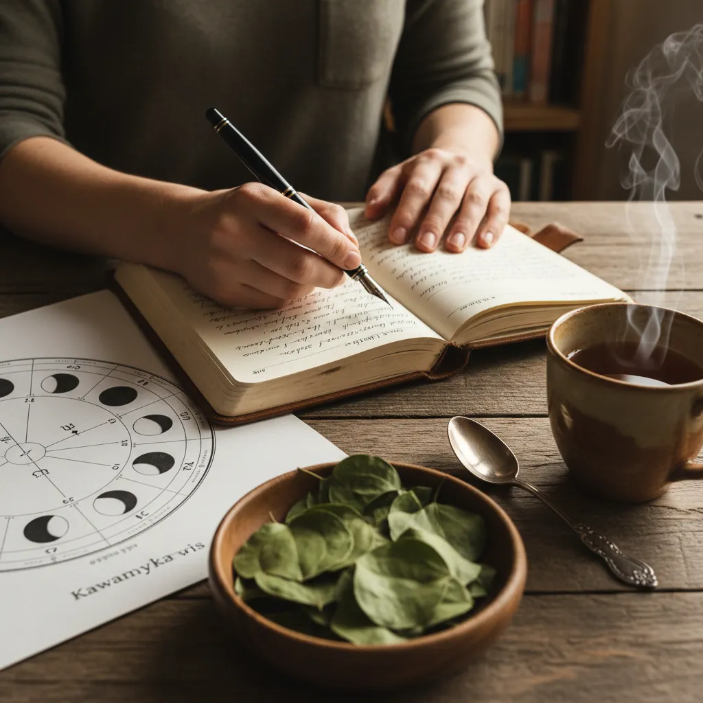 Journaling and Rongoa Maori for lunar cycle emotional health