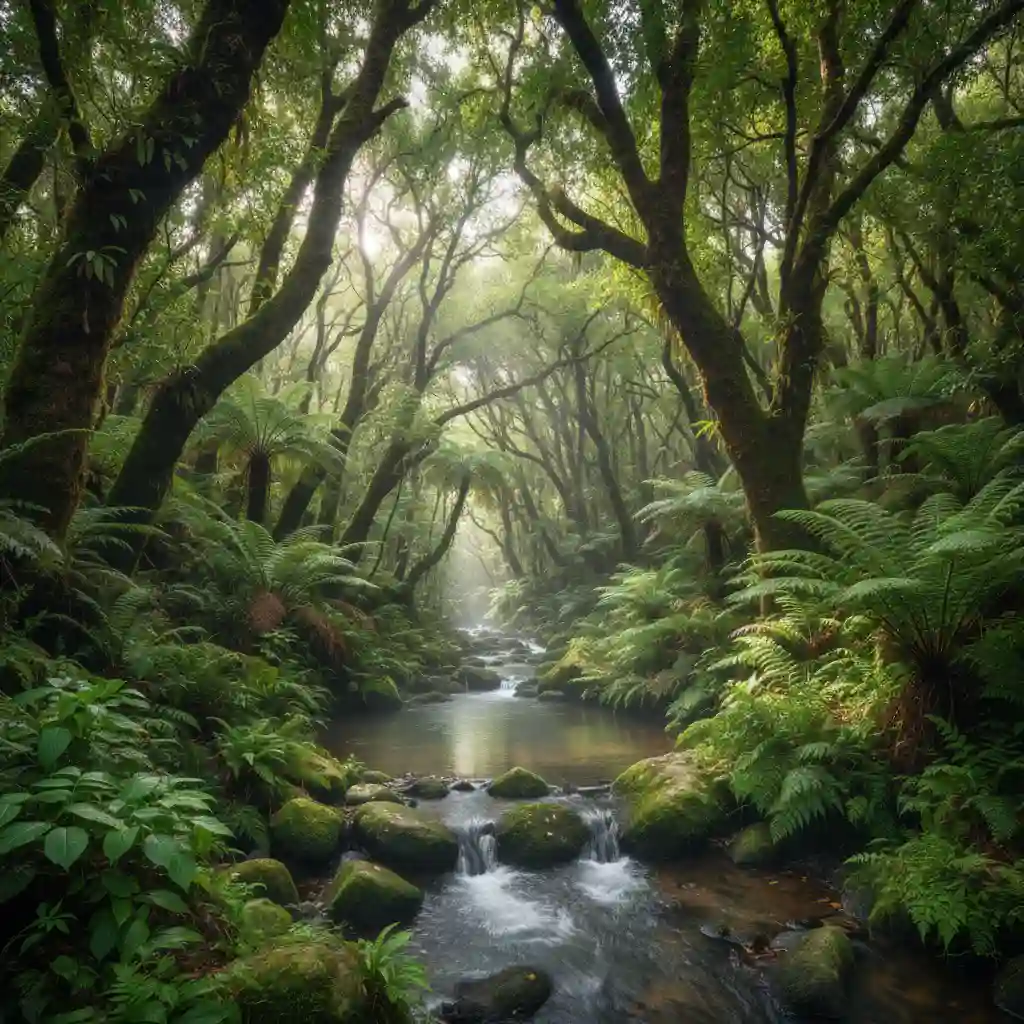 Lush New Zealand native bush representing the source of Rongoā Māori