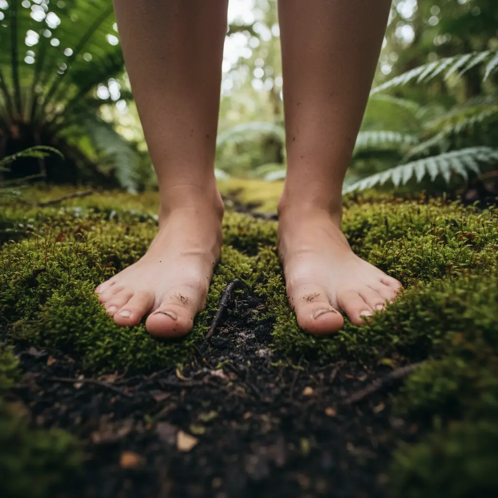 Grounding or Whakanoa practice involving direct contact with the earth
